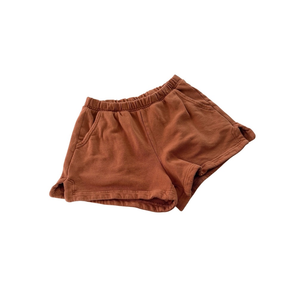 Aerie Womens Small Terracotta Burnt Orange Fleece Lounge Sweat Shorts Pockets